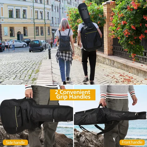 Vista 4 de Mdvora Paquete de 2 Fundas para Guitarra, Estuche para Guitarra Eléctrica de 38 40 41 Pulgadas, Funda Impermeable Oxford para Guitarra Eléctrica