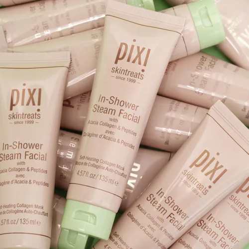 Vista 4 de Pixi Facial de vapor en la ducha Limpiador de gel a aceite para piel radiante Nutre profundamente, suaviza y tonifica Autocalentamiento