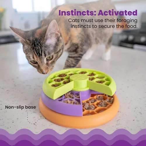 Vista 4 de Catstages Kitty Lickin' Layers - Juguete interactivo para gatos con alimentación lenta, rompecabezas de golosinas, para comida seca o húmeda