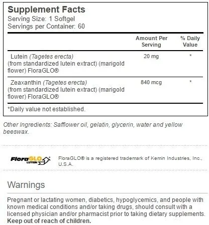 Vista 2 de Vitacost Luteína 20 mg con zeaxantina con luteína FloraGlo - 60 cápsulas blandas
