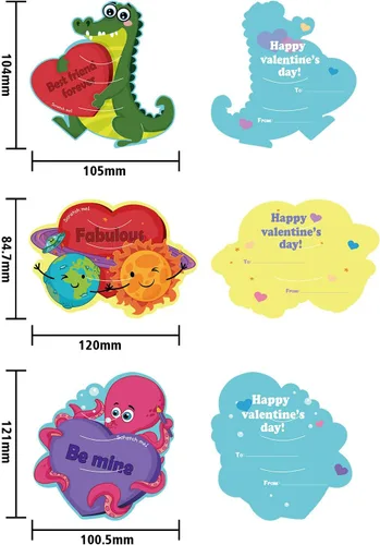 Vista 2 de 36 tarjetas del día de San Valentín para rascar y oler lápices, 6 patrones y aromas, tarjetas para rascar y oler con 36 sobres para intercambio