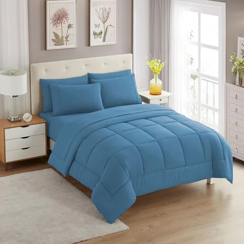 Vista 117 de Sweet Home Collection Juego de edredón de 7 piezas de color sólido para todas las estaciones, manta alternativa de plumón suave y lujosas sábanas