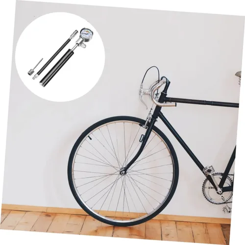 Vista 6 de Outanaya Bomba de bicicleta portátil de alta presión con manómetro para válvulas francesas de EE. UU., Compacta, ligera, infladora de neumáticos