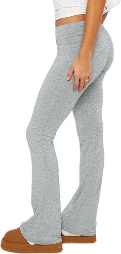 Vista 3 de PRIVIMIX Leggings acampanados de cintura baja para mujer, pantalones de yoga con corte de bota, pantalones deportivos