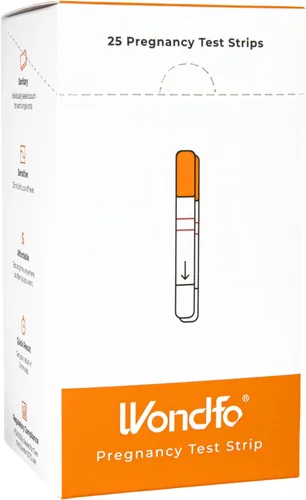 Vista 8 de Tiras de prueba de embarazo Wondfo de 5 mm - Detección de HCG 25 MIU/ml, prueba casera de resultado confiable - 10