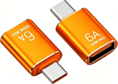Vista 15 de BOMIE Adaptador USB C a USB, paquete de 10 unidades, 6A 120 W, carga rápida, transferencia de datos de 10 Gbps, USB C macho a USB 3.2 hembra OTG