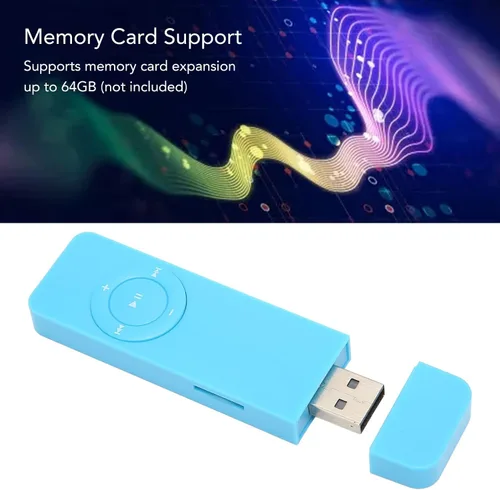 Vista 3 de Reproductor de MP3 de 64 GB, reproductor de MP3 digital portátil de música con sonido sin pérdidas, reproductor de música Mp3 de sonido HiFi Azul