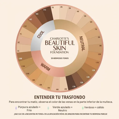 Vista 5 de Charlotte Tilbury Base de Maquillaje Beautiful Skin de Cobertura Media Hidratante - Maquillaje Líquido Edificable para Brillo Instantáneo