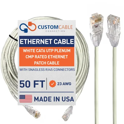 Vista 12 de Custom Cable Connection Cable de conexión Ethernet clasificado CMP azul Cat6 UTP Plenum de 5 pies