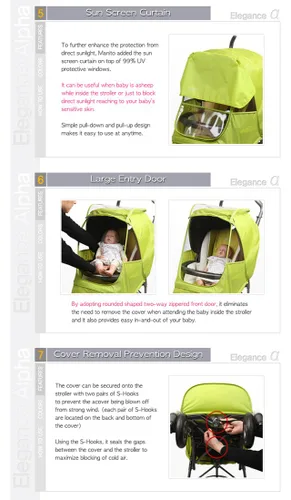 Vista 5 de Manito Elegance Alpha Stroller Protector meteorológico/cubierta de lluvia - Púrpura