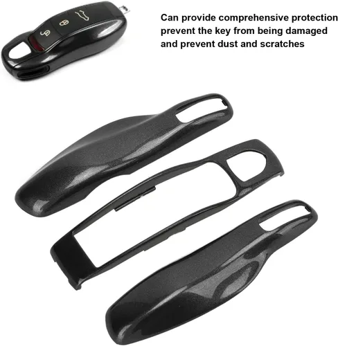 Vista 3 de Fydun Coche Key Fob Cover Shell Protector Key Fob Cover Assembly 3 Piezas para Panamera Cayman 911 718()