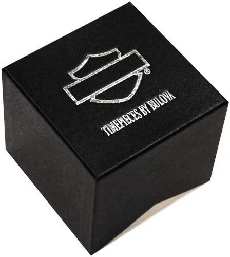 Vista 2 de Harley-Davidson 76A163 - Reloj de pulsera para hombre diseño de calavera estrellas y rayas correa de piel