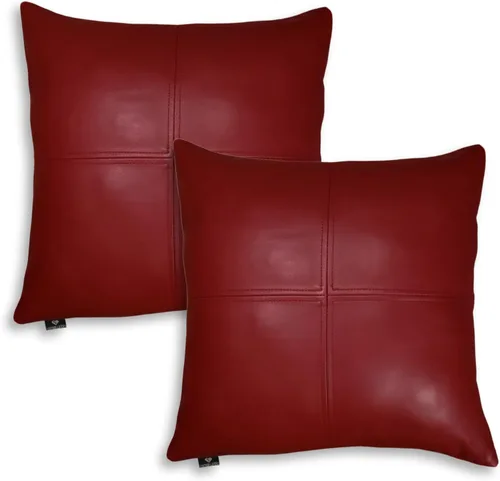 Vista 51 de Funda de almohada de cuero de cordero 100% cuero de cordero – Funda de cojín para sofá – Fundas decorativas para sala de estar y dormitorio, cuero
