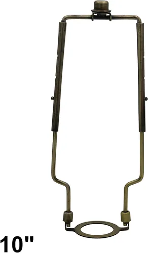 Vista 5 de Creative Hobbies Arpa de lámpara ajustable de 8 pulgadas, 9 pulgadas, 10 pulgadas, incluye base regular y base Uno y remate (latón antiguo)