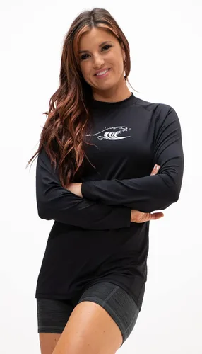 Vista 3 de DEVOPS Camisetas de natación de manga larga UPF 50+ para mujer, protección UV y solar