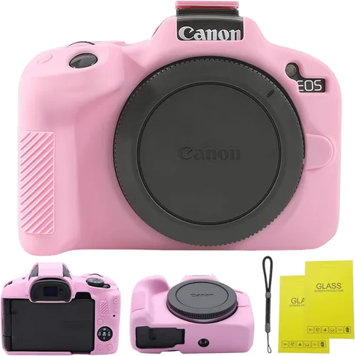Vista 11 de Funda para EOS R50, Funda protectora de silicona suave para Canon EOS R50 EOSR50 Vlogging Camer, Incluye 2 protectores de pantalla y 1 correa