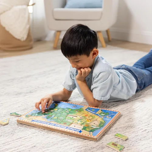 Vista 8 de Melissa & Doug – EE. UU. Mapa – Puzzle de rompecabezas de madera de sonido con efectos de sonido (40 Pcs)