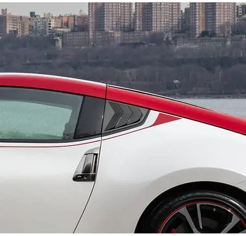 Vista 5 de 2 rejillas de ventilación de plástico ABS para ventana lateral trasera, compatible con Nissan 370Z 2009-2020, 2010 2011 2012 2013 2014 2015 2016