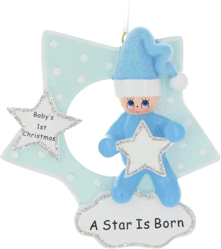 Vista 3 de Adorno 3D personalizado para la primera Navidad del bebé 2025 para niño Adorno de la primera Navidad del bebé 2025 Adornos de bebé para árbol