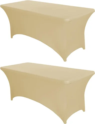 Vista 22 de PTC21B - Juego de 6 manteles elásticos de 6 pies, color negro, rectangular, ajustable, lavable, de elastano, para fiestas, bodas, cócteles