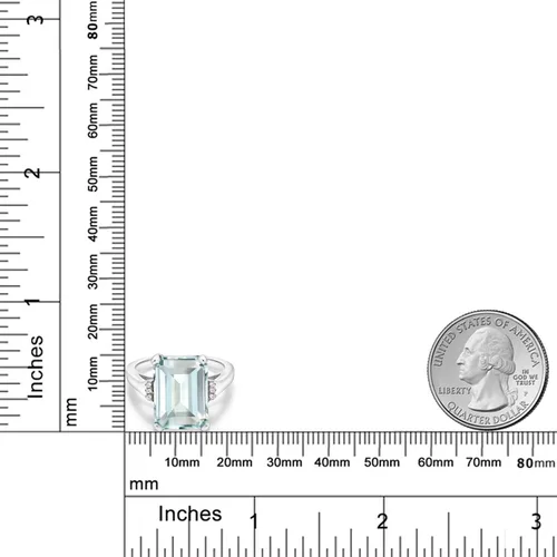Vista 5 de Gem Stone King Anillo de compromiso con piedra natal de 5-10 quilates para mujer, plata de ley 925, corte esmeralda de 0.55 x 0.39 pulgadas