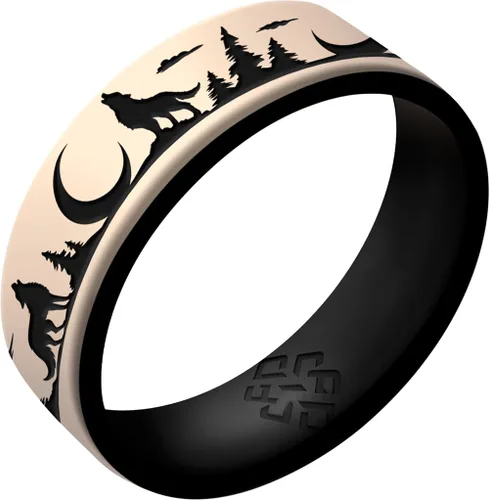 Vista 6 de Knot Theory Anillo de silicona Wolf para mujer, azul bebé, cielo azul, champán, arco iris, lavanda, blanco oro rosa de doble capa, transpirable Lobo