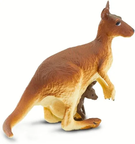 Vista 4 de Safari Ltd. Figura de canguro con bebé, juguete realista pintado a mano de 4 pulgadas, compañero educativo para niños, niñas y niños a partir de 3