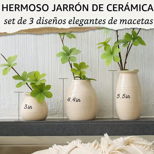 Vista 6 de Jarrón blanco para decoración – Decoración rústica del hogar, decoración moderna de granja – Jarrón de cerámica para decoración de chimenea