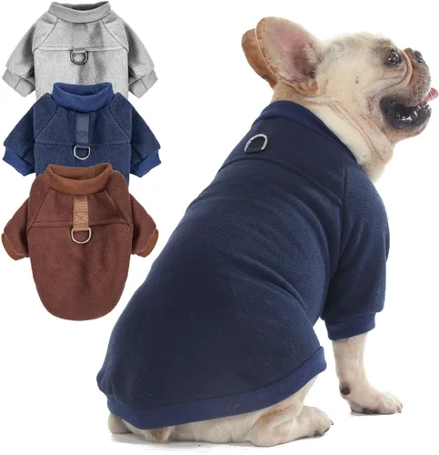 Vista 6 de ChiDogz Ropa para gatos y perros Ropa para perros y gatos Sudadera elástica y cálida para perro, suéter para cachorros y gatos con correa
