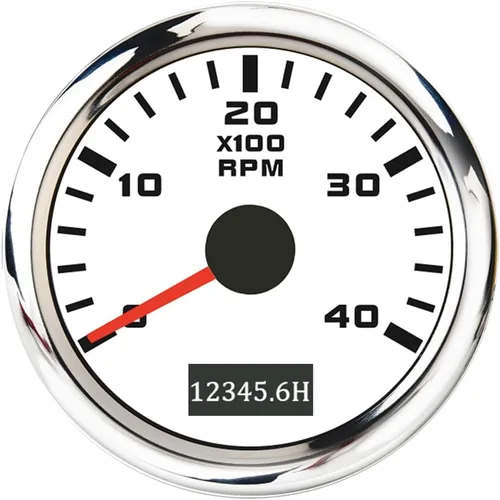 Vista 15 de ELING 52mm Generador 3000RPM Tacómetro con medidor de horas 12V 24V con retroiluminación roja