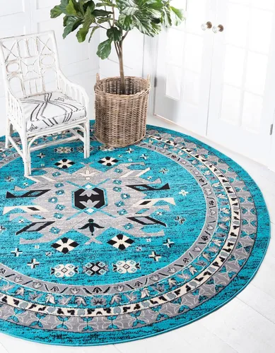 Vista 55 de Unique Loom Taftan Collection - Alfombra de borde geométrico de inspiración tribal (2 pies 2 pulgadas x 3 pies, rectangular, negro/gris)
