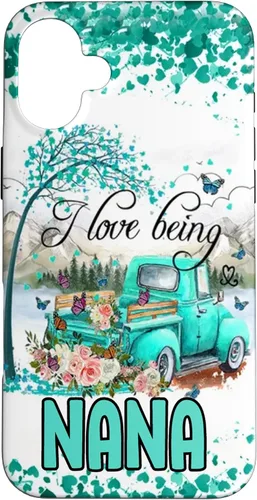 Vista 23 de I Love Being Nana Flower Butterflies Truck PC Case for iPhone 17