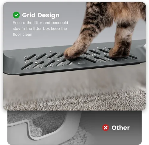 Vista 5 de Caja de arena extragrande XXL de acero inoxidable para gatos con tapa, 26" L x 18" W x 12" H caja de arena de metal con lados altos para gatos