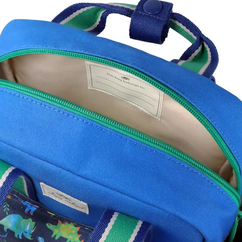 Vista 6 de Itzy Ritzy Mochila para niños pequeños, dinosaurio azul, pequeña