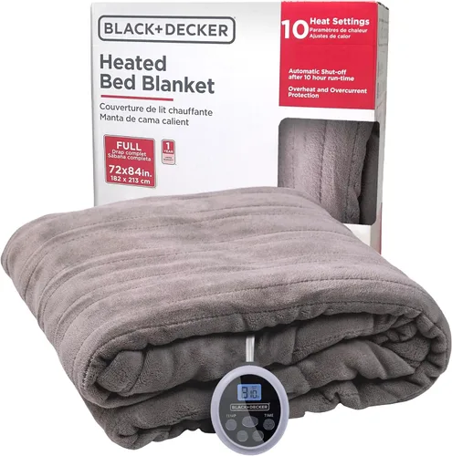 Vista 46 de BLACK+DECKER Manta térmica eléctrica, manta eléctrica de piel de oveja sintética, manta térmica con 4 niveles de calefacción, temporizador de 3