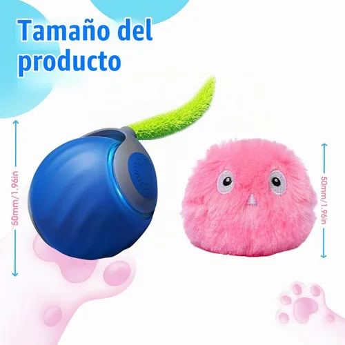 Vista 2 de 2 piezas Speedy Tail, pelota interactiva 2.0 de juguete para gatos para interiores, bolas automáticas de sprint rápido y bola de canciones, juguetes