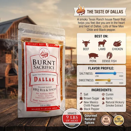 Vista 2 de Burnt Sacrifice Big 7 BBQ Rub Spices and Seasonings Set (7 paquetes de 3.5 onzas) Celebra la herencia estadounidense, gran regalo para hombres o papá