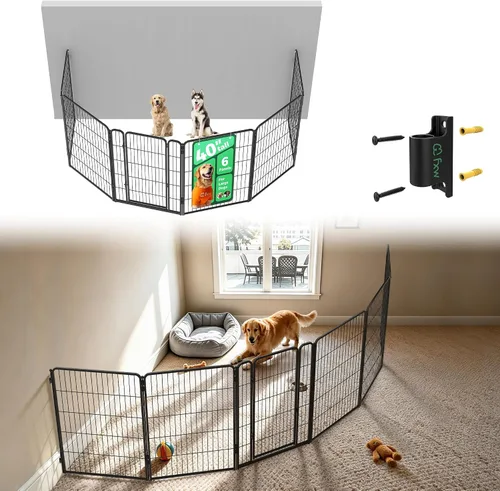 Vista 51 de FXW Homeplus Unleashed Corral para Perros de Interior - Juego Sin Estrés y Seguro, Resistente de 24 Pulgadas con 6 Paneles para Cachorros y Perros