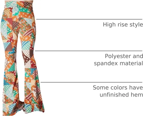 Vista 89 de ShopMyTrend - Pantalones de yoga largos con piernas anchas y acampanadas estilo palazzo, con cintura alta, para mujer