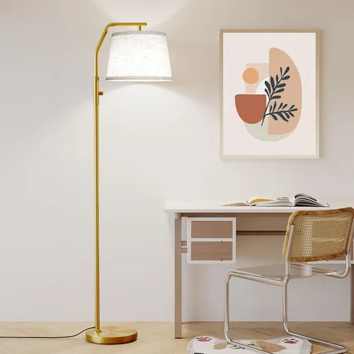 Vista 7 de SUNMORY Lámparas de pie para sala de estar, bombilla de 9W incluida, lámpara para dormitorio con cabezal ajustable, lámpara de pie con interruptor