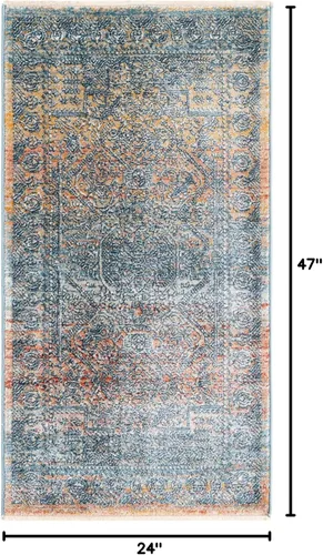 Vista 2 de Unique Loom Newport Collection - Alfombra Kingscote (2' x 3' 11" Runner, Multi/ Marfil)