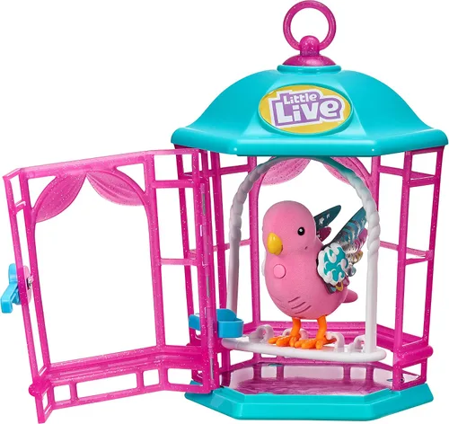Vista 3 de Little Live Pets Bird with Cage - Rainbow Glow - Los estilos pueden variar