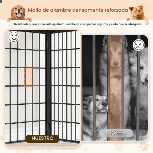 Vista 7 de YATINEY Muebles plegables para perros, jaula para perros con marco de bricolaje, perrera resistente para interiores con ganchos, mesa auxiliar