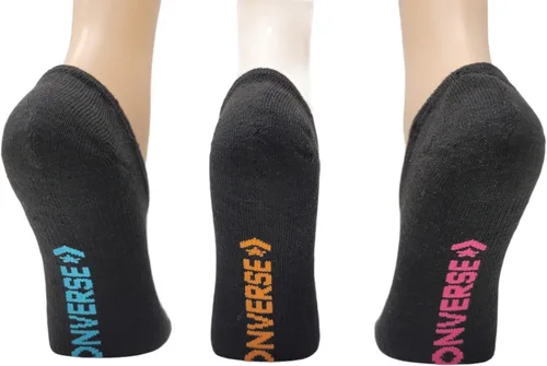 Vista 3 de Converse Calcetines invisibles para mujer, paquete de 3 unidades, medio cojín, ultra bajos, hechos para Chuck talla de zapato 6-10
