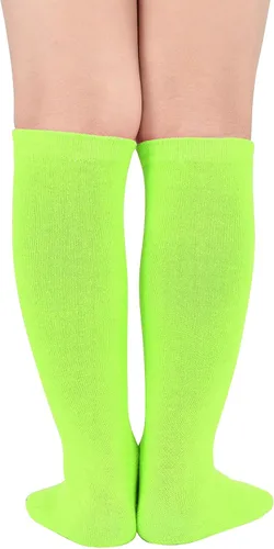 Vista 3 de American Trends Calcetines de fútbol para niños pequeños, calcetines largos hasta la rodilla, calcetines largos de tres rayas, calcetines uniformes