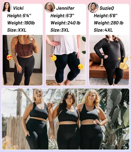 Vista 4 de Happy.angel Leggings de talla grande con bolsillos para mujer, pantalones capri de entrenamiento de yoga de cintura alta, mallas recortadas 3X 4X