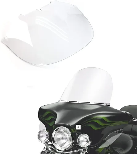 Vista 12 de Parabrisas negro de 4.5" para motocicleta, compatible con Harley Davidson Touring Street Glide Electra Glide FLHT FLHTCU Ultra Classic Glide FLHX