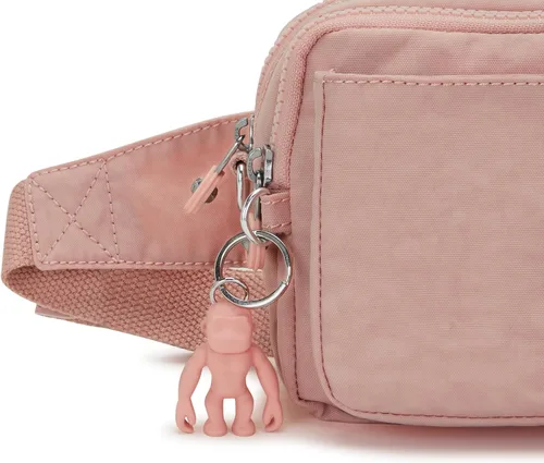 Vista 7 de Kipling Abanu - Bolso cruzado para mujer, ligero, ajustable, de nailon con bolsillos con cremallera multicompartimento, color rosa tierno, Rosa