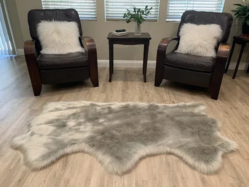 Vista 26 de LAMBZY Alfombra de pelo de oveja sintética, hipoalergénica, súper suave, sedosa para sala de estar, habitación de los niños, sofá