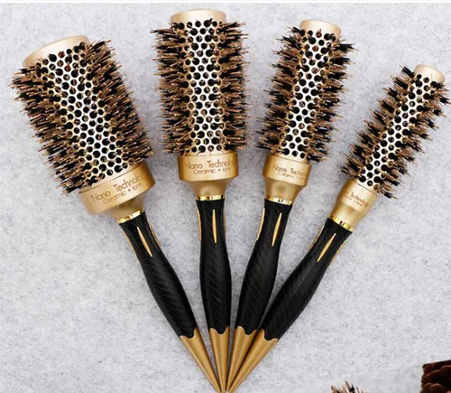 Vista 2 de Juego de cepillos redondos para secar con soplado, cepillos profesionales para peinar el cabello de las mujeres, cepillos térmicos duraderos